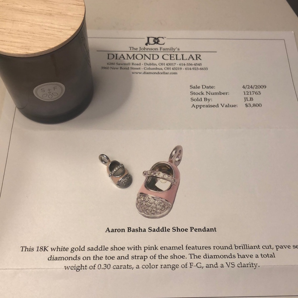 Aaron Basha saddle shoe pendant.